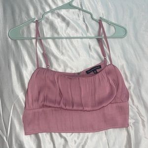 Super Cute Light Pink Zip Up Crop Top'
